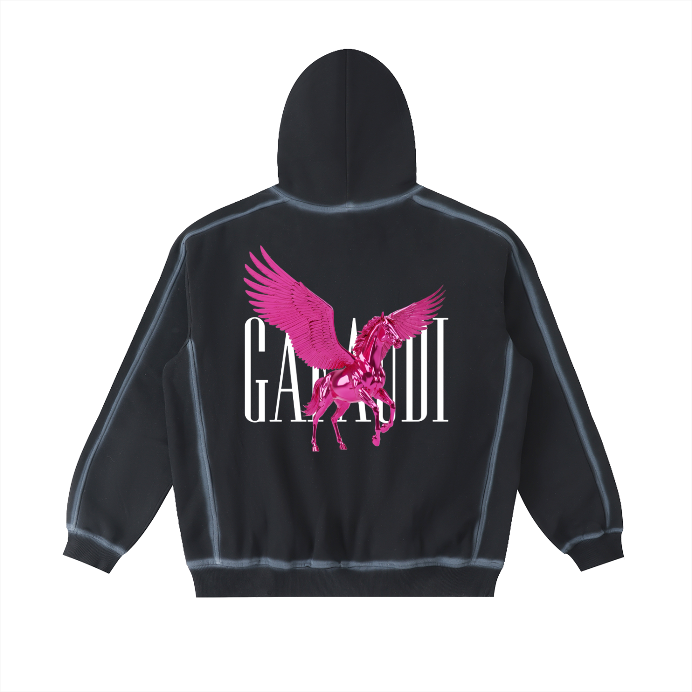 GAFAUDI PINK PEGASUS Sunfaded Edge Fleece Hoodie