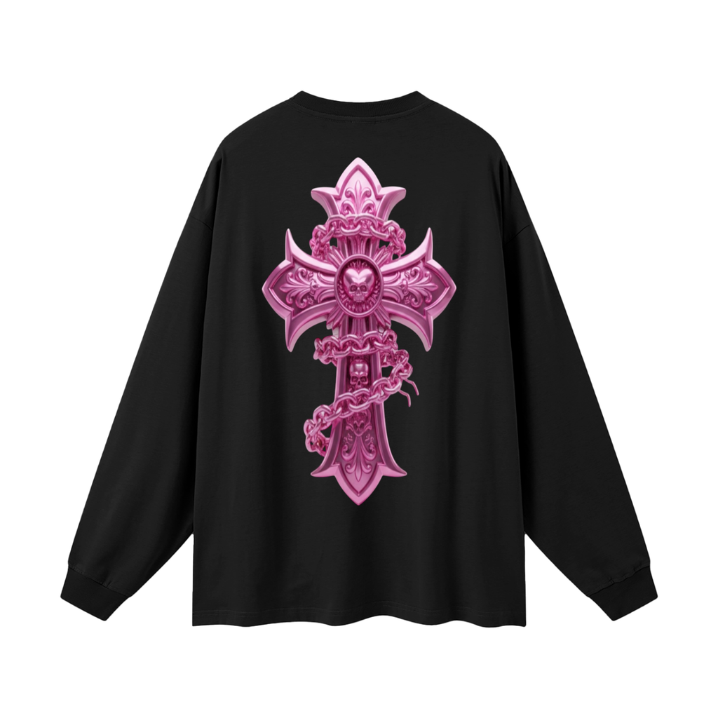 PINK CHROME Oversized Unisex Long Sleeve T-Shirt