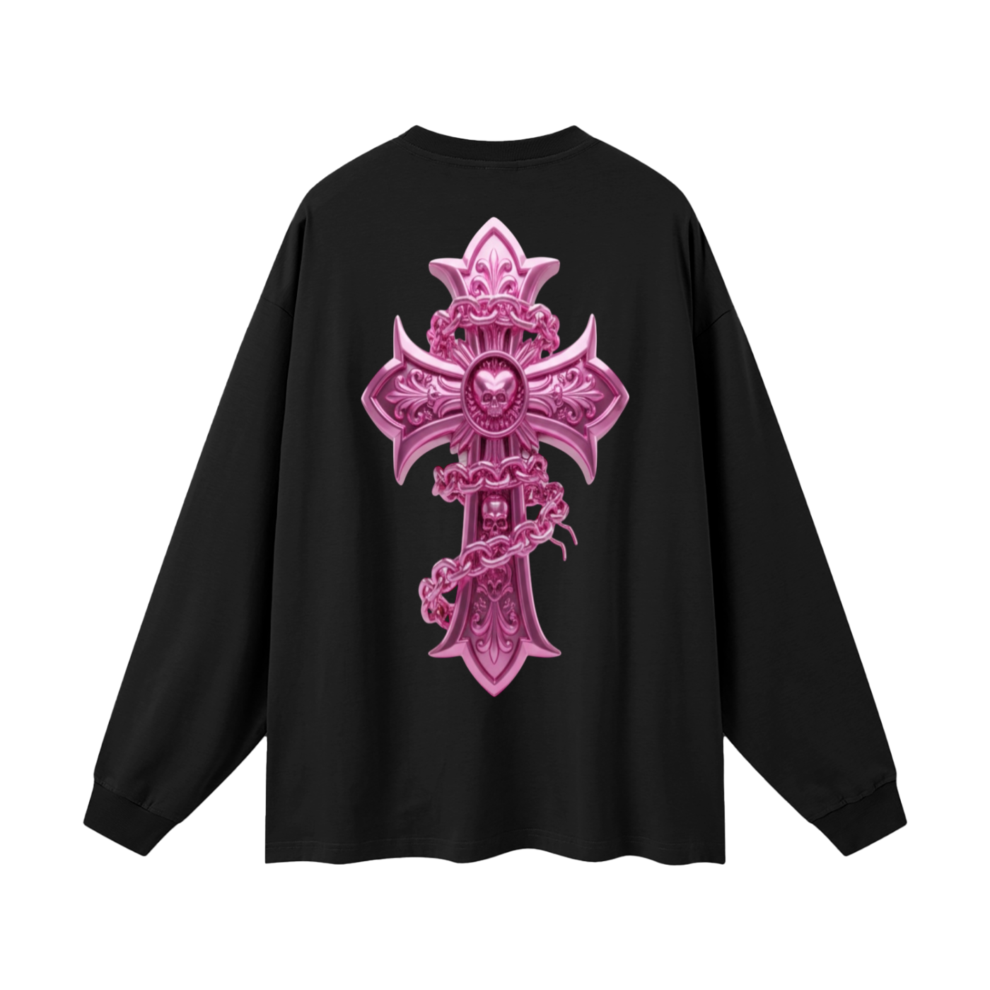 PINK CHROME Oversized Unisex Long Sleeve T-Shirt