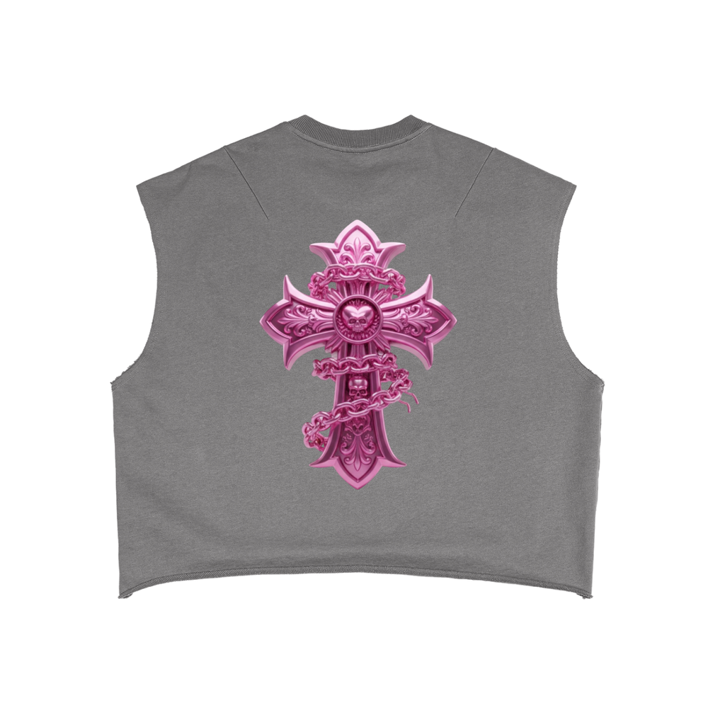 PINK CHROME French Terry Boxy Tank Top