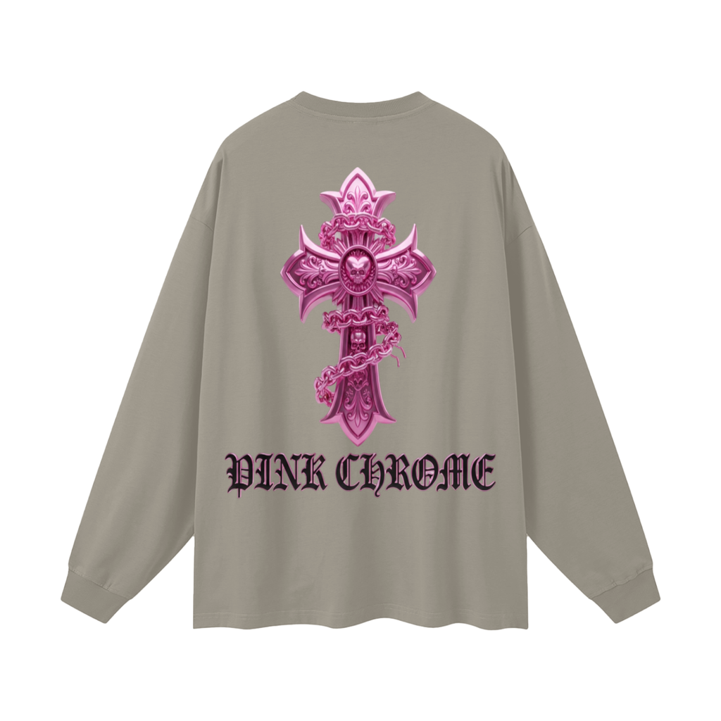 PINK CHROME Oversized Unisex Long Sleeve T-Shirt