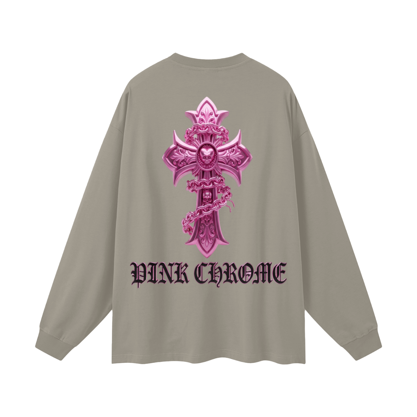 PINK CHROME Oversized Unisex Long Sleeve T-Shirt