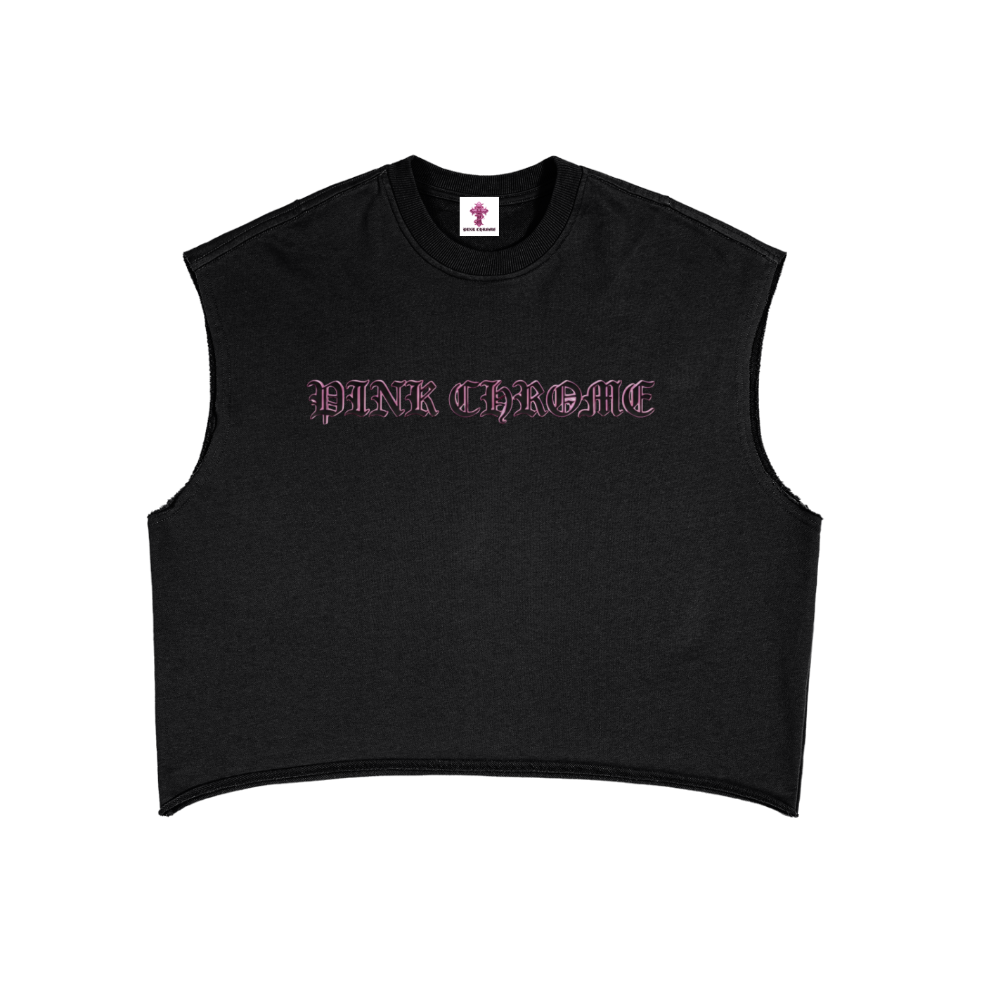 PINK CHROME French Terry Boxy Tank Top