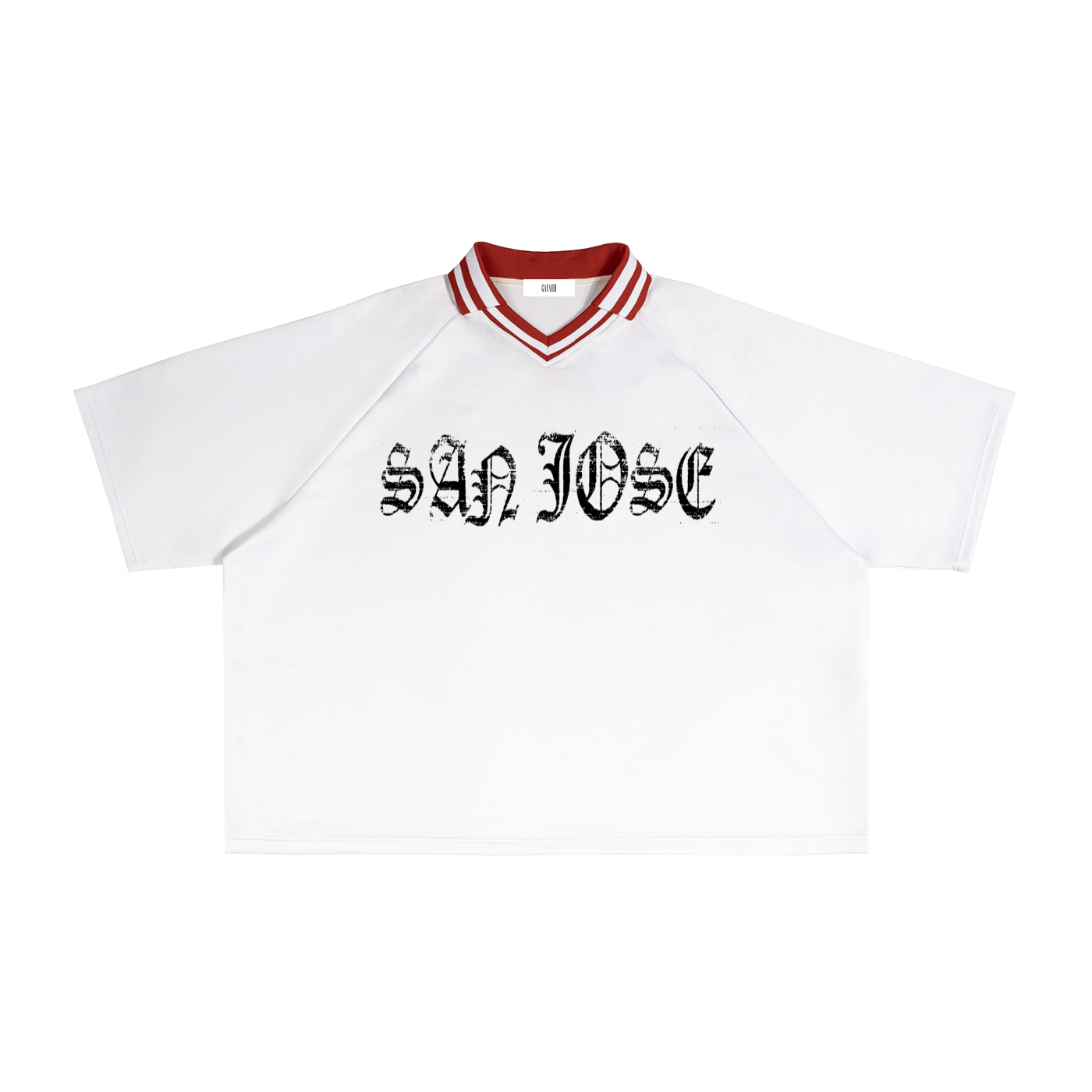 SAN JOSE "SHARK CITY" Contrast Lapel Collar Boxy T-Shirt