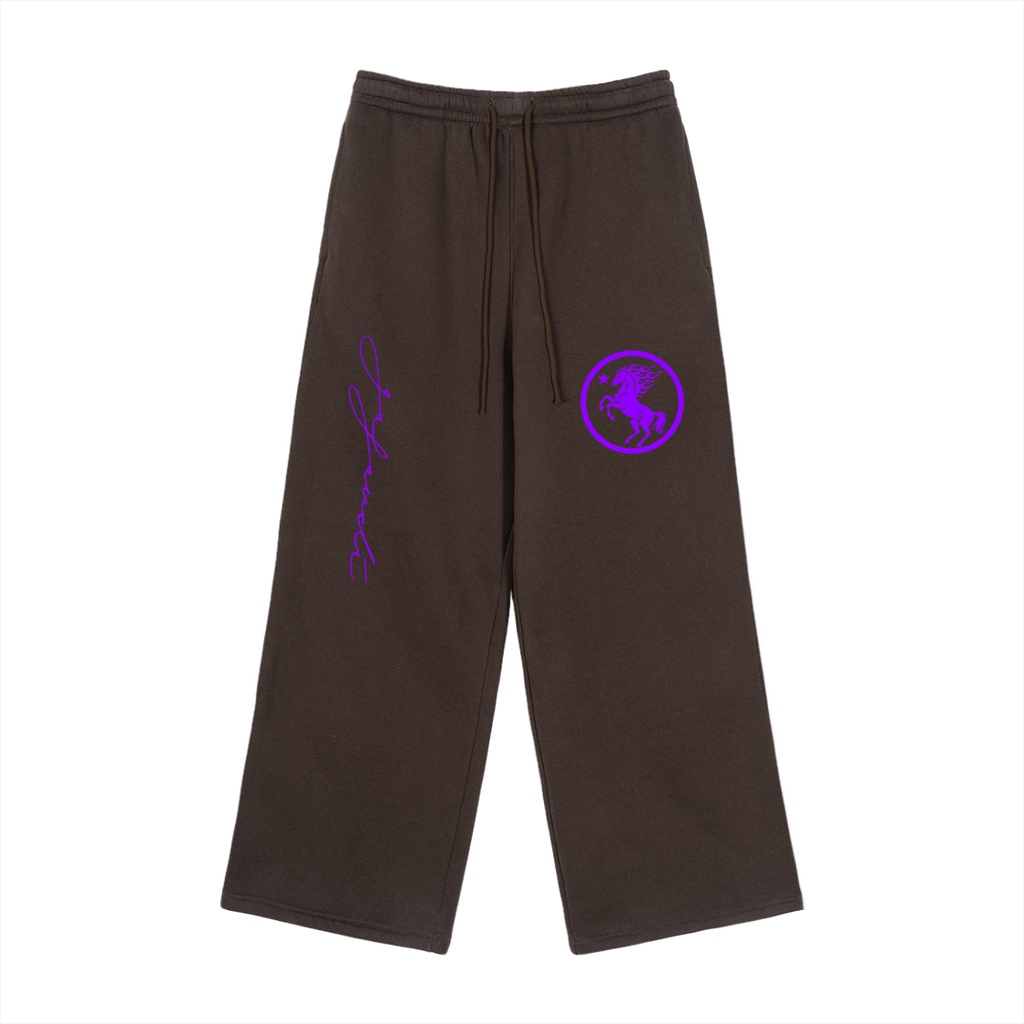 GAFAUDI "Fire Horse" Fleece Drawstring Straight-Leg Sweatpants