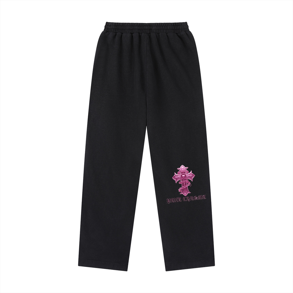 PINK CHROME Vintage Washed Drawstring Sweatpants