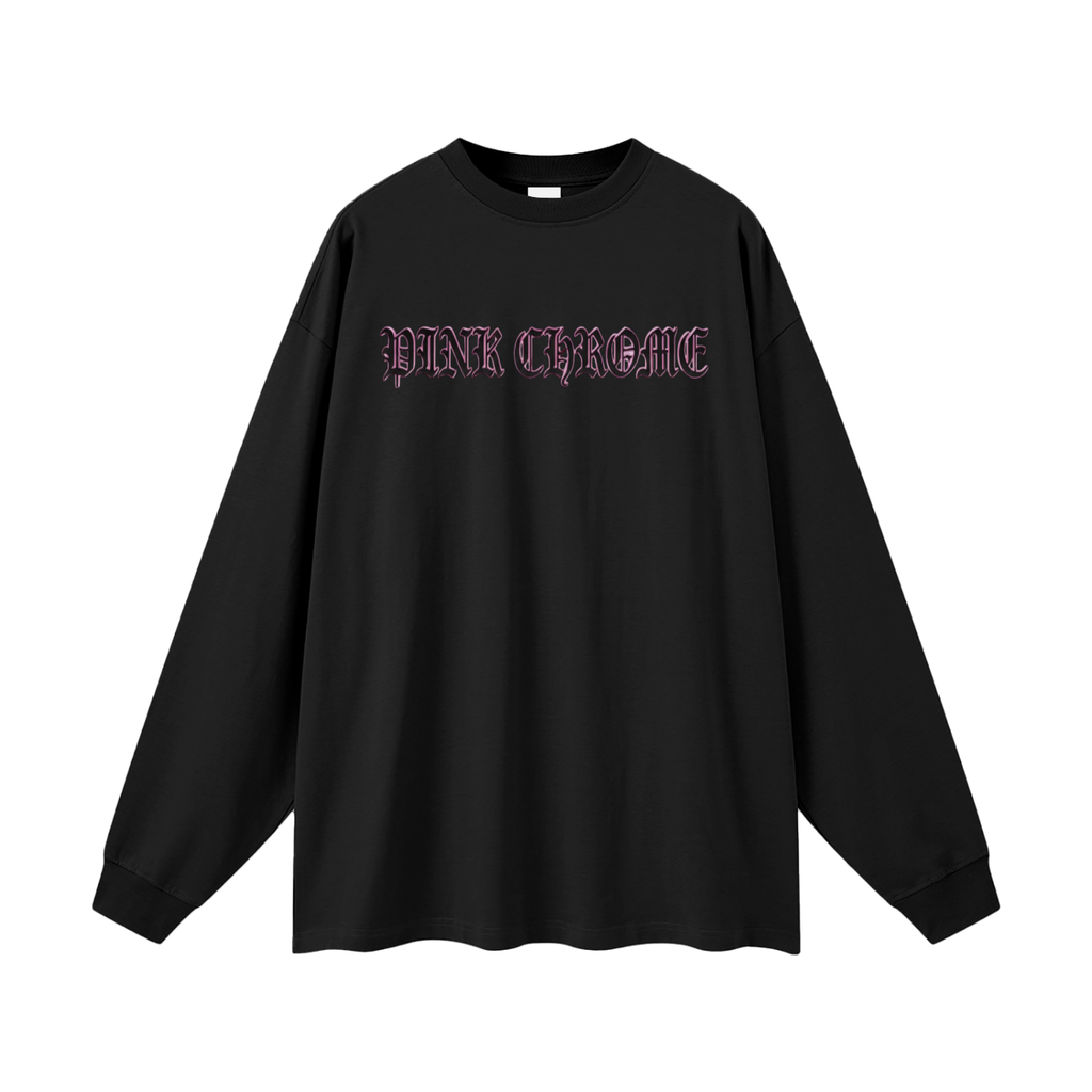 PINK CHROME Oversized Unisex Long Sleeve T-Shirt