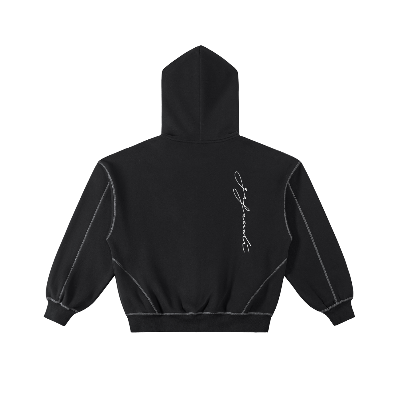 GAFAUDI Contrast-Stitched Boxy Fleece Zip Hoodie