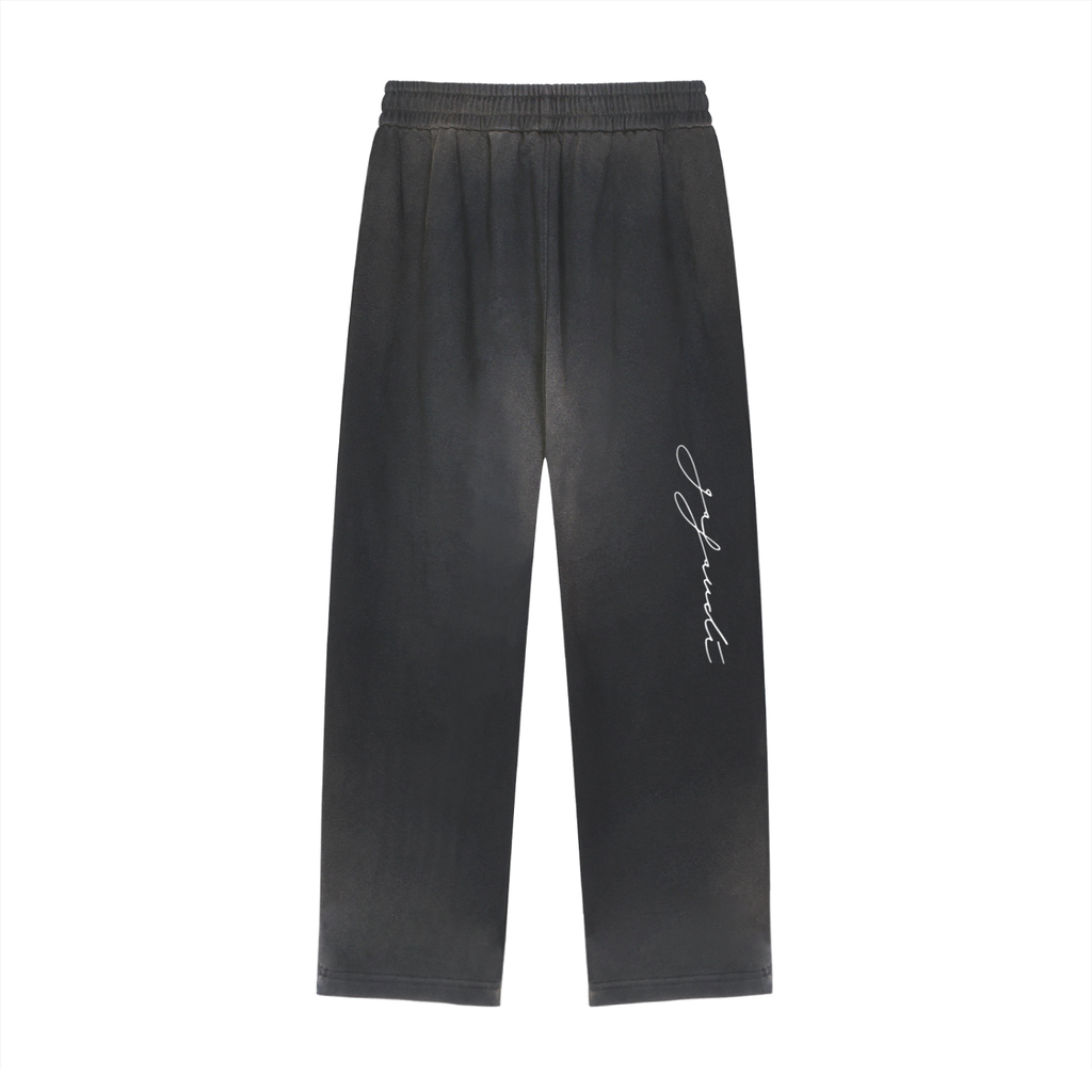 GAFAUDI Sun Fade Raw Edge Straight-Leg Sweatpants