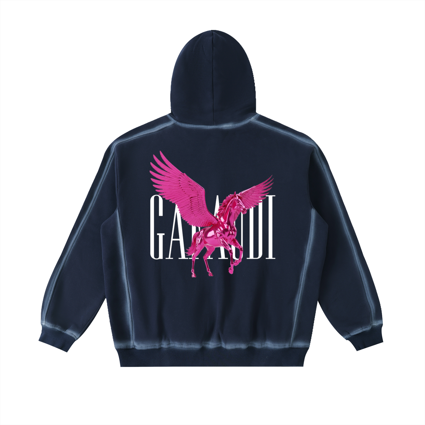 GAFAUDI PINK PEGASUS Sunfaded Edge Fleece Hoodie