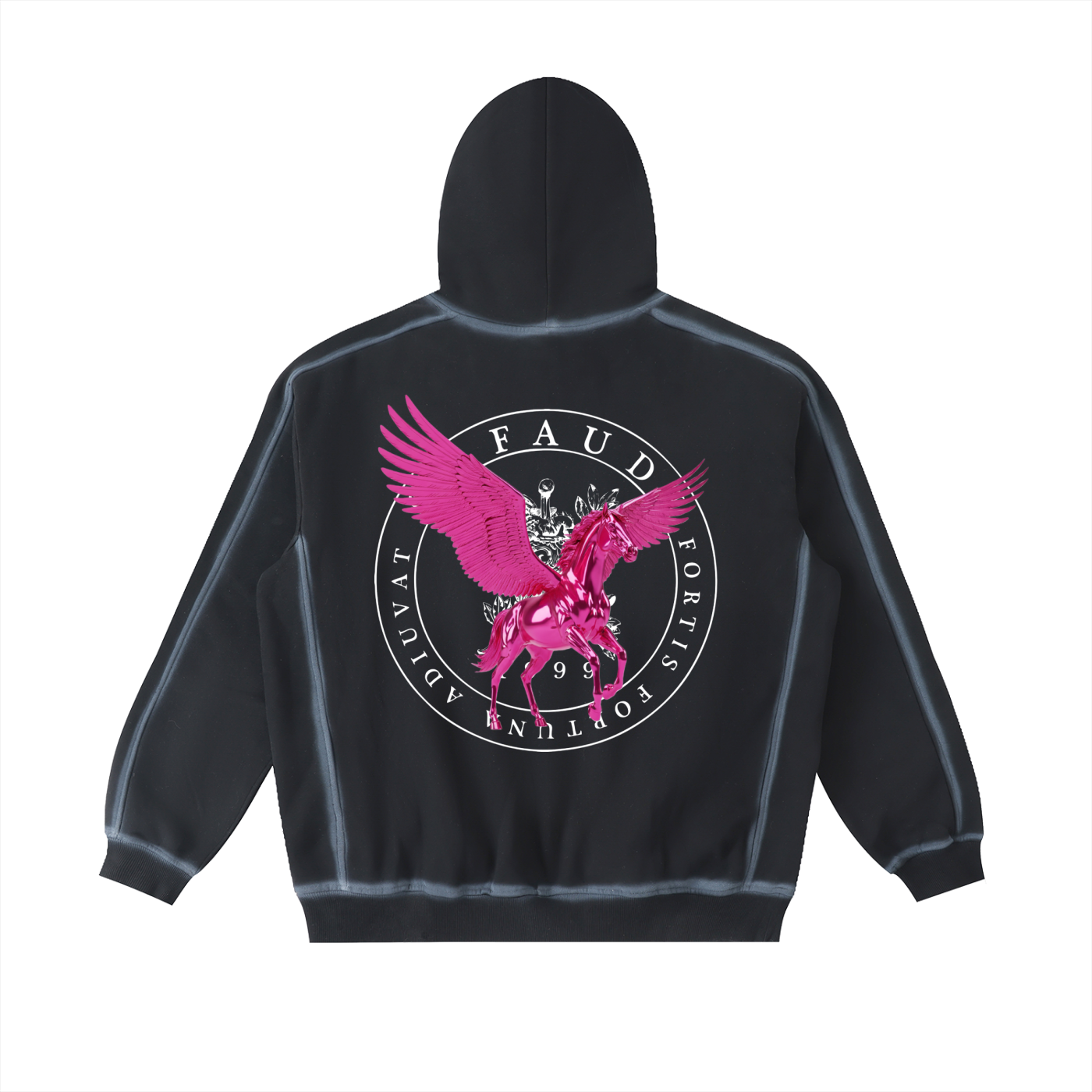 GAFAUDI PINK PEGASUS Sunfaded Edge Fleece Hoodie