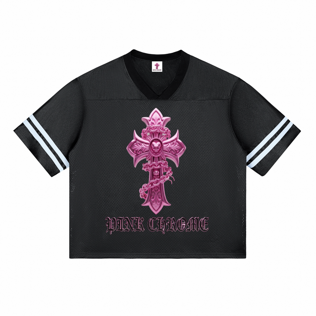 PINK CHROME Taped Mesh T-Shirt
