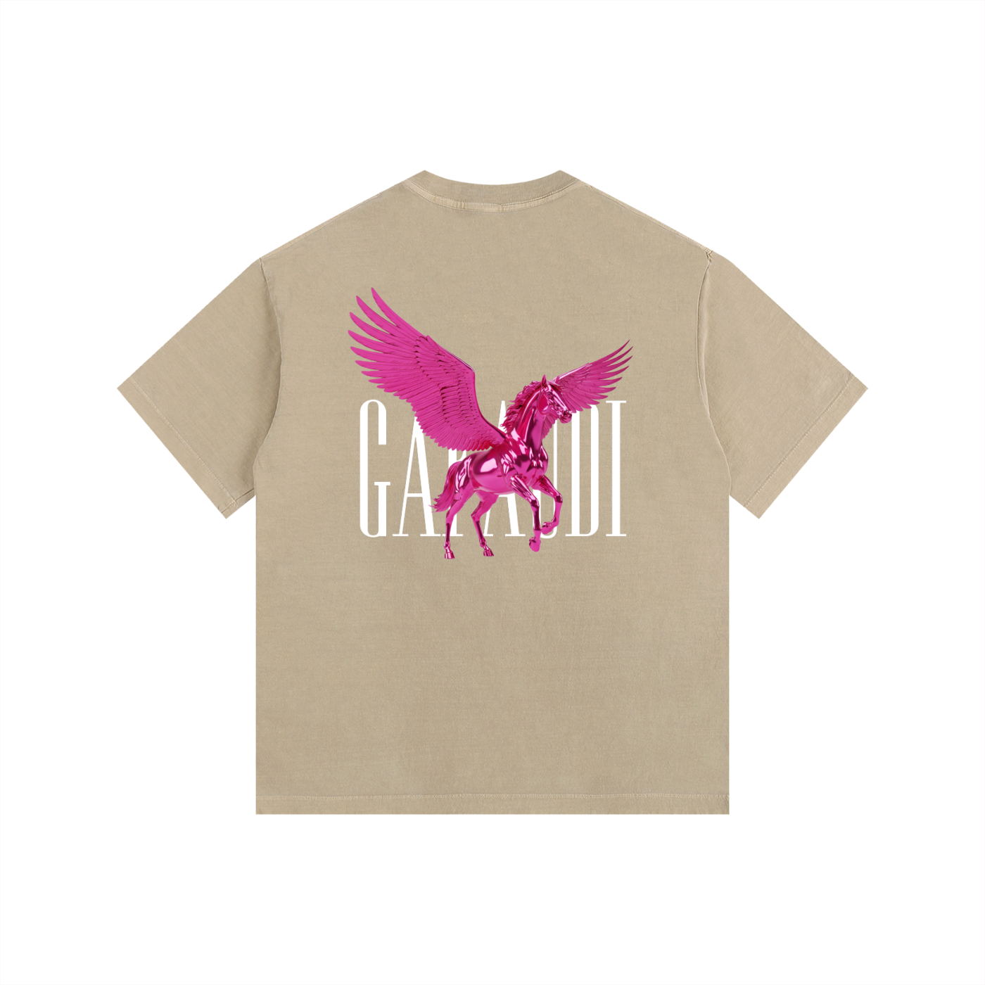 GAFAUDI PINK PEGASUS Vintage Washed Oversized Cotton T-Shirt
