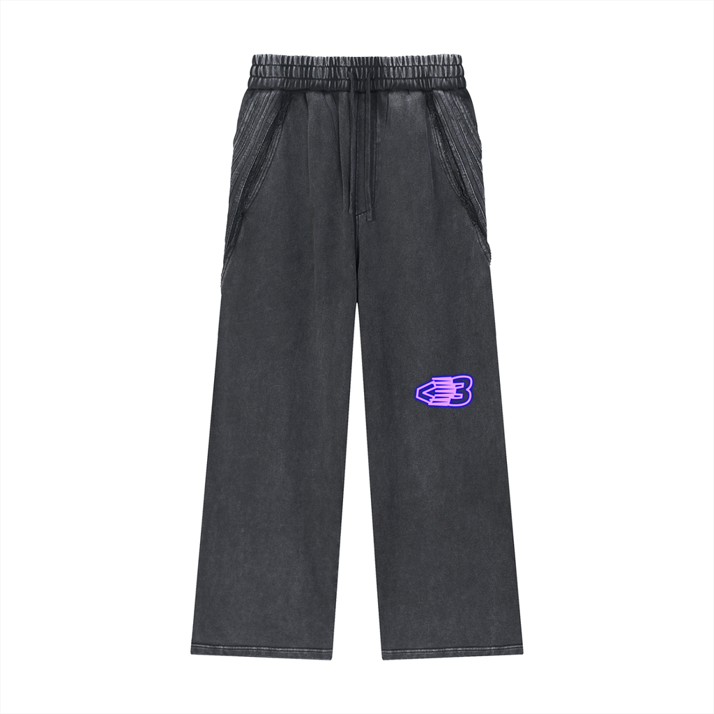 AVANTI AMOR Snow Washed Tape Raw Edge Sweatpants