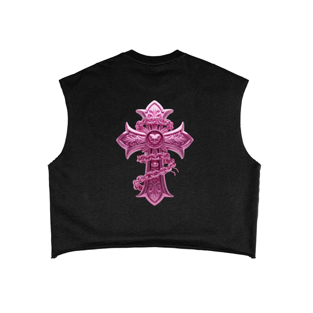 PINK CHROME French Terry Boxy Tank Top