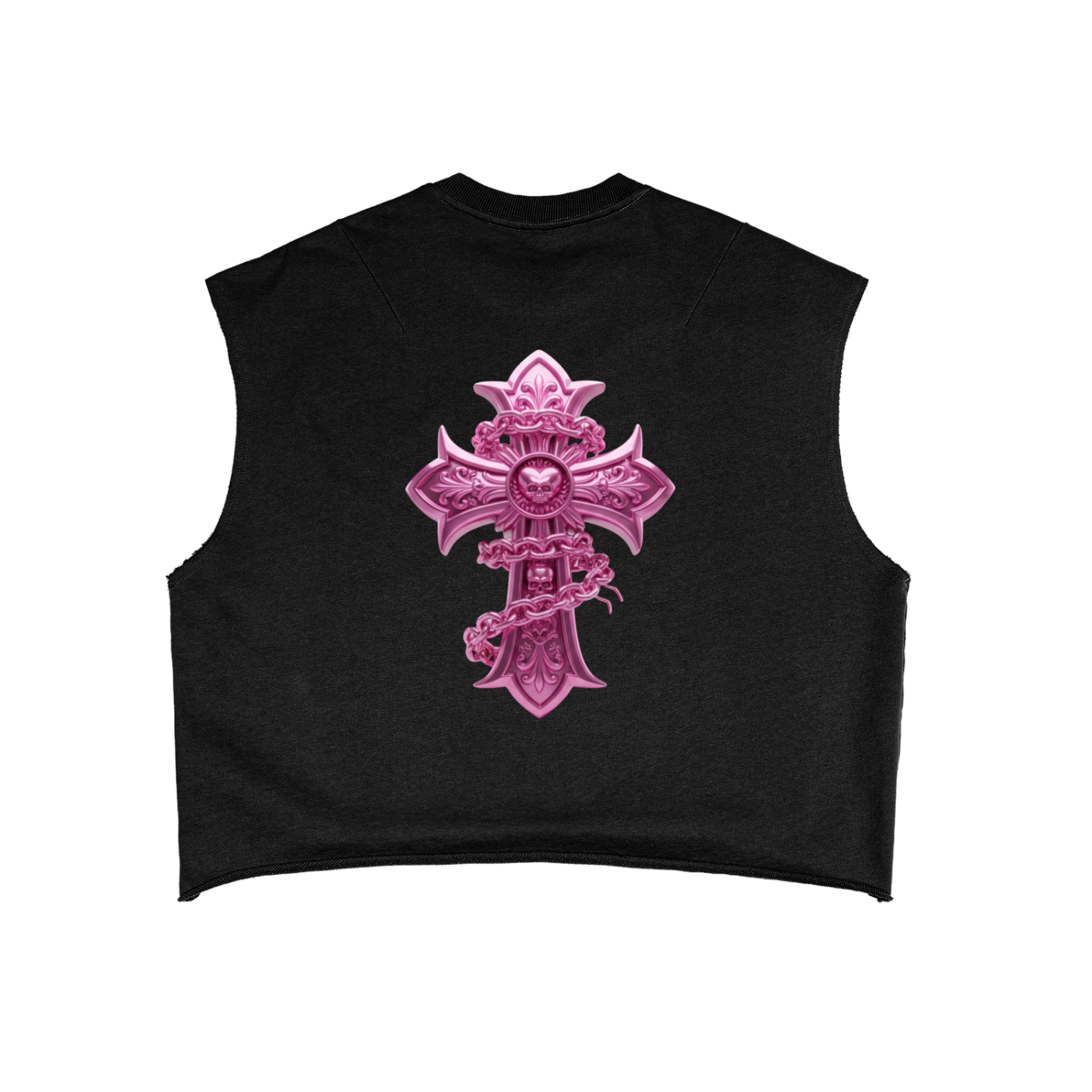 PINK CHROME French Terry Boxy Tank Top