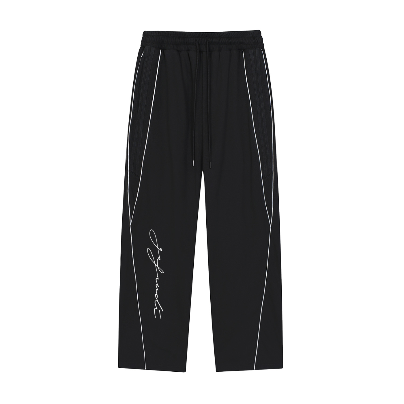 GAFAUDI Reflection Striped Straight-Leg Sweatpants
