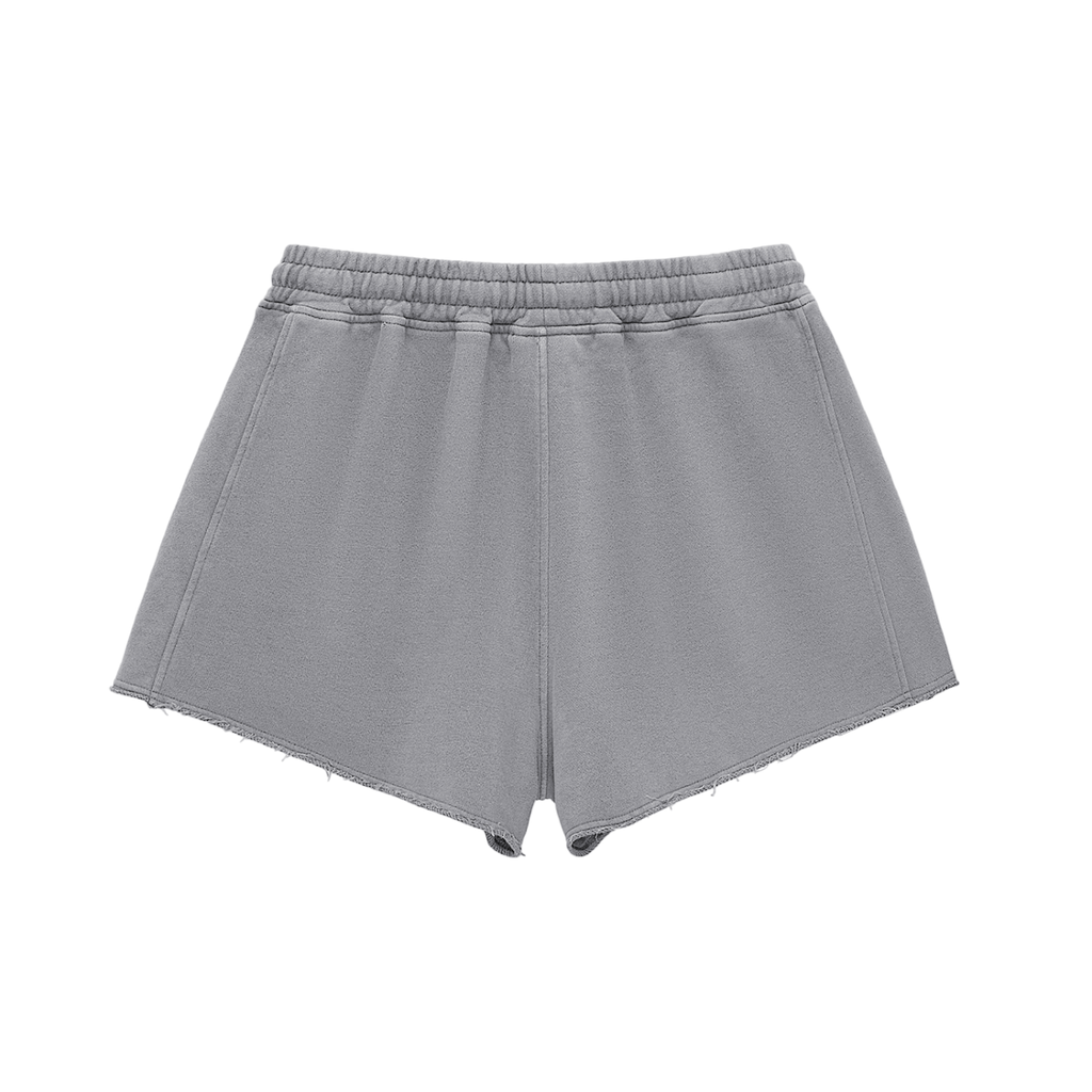 GAFAUDI Girl Snow Washed Raw Edge Drawstring Shorts