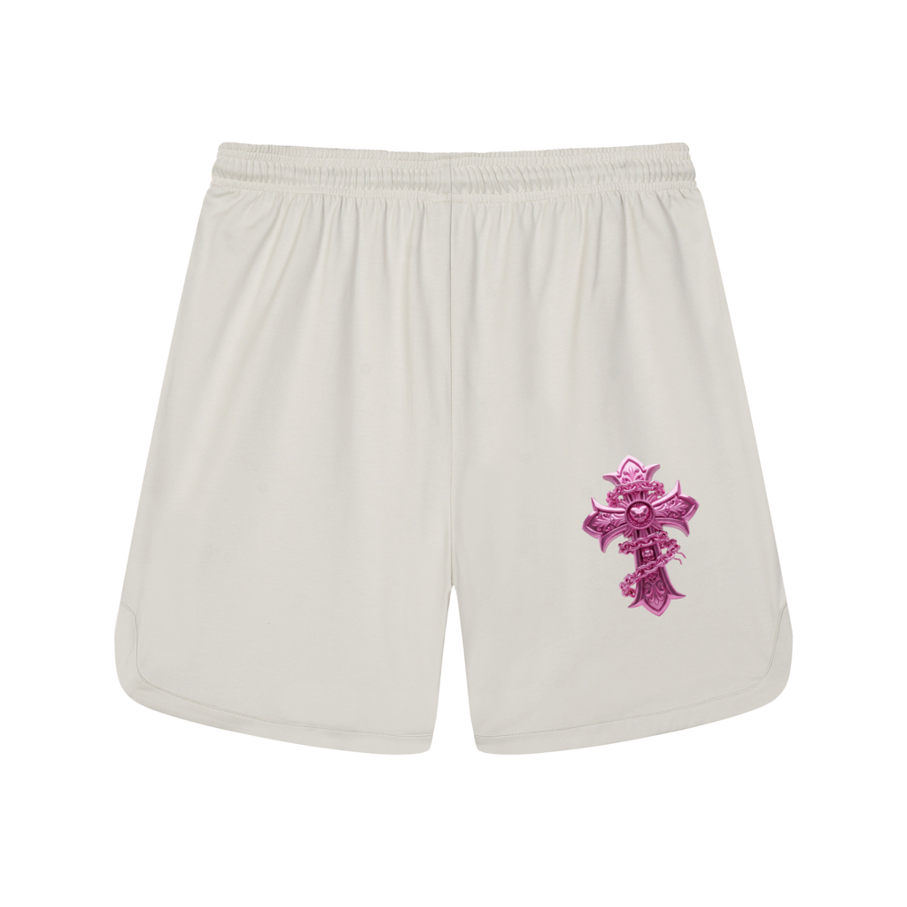 PINK CHROME Mesh-Lined Quick-Dry Performance Shorts