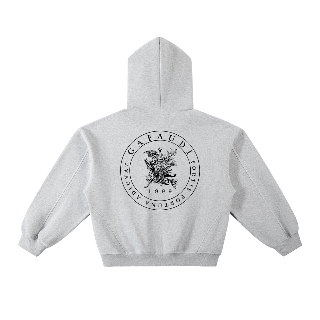 GAFAUDI Contrast-Stitched Boxy Fleece Hoodie