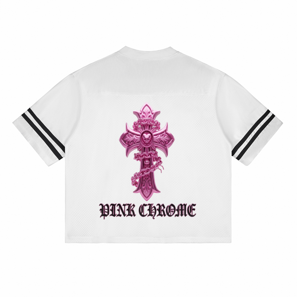 PINK CHROME Taped Mesh T-Shirt