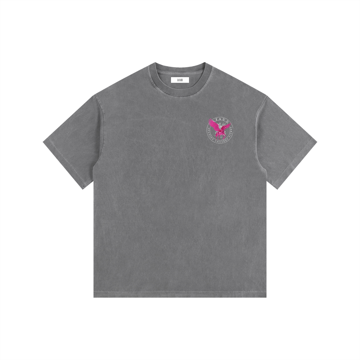 GAFAUDI PINK PEGASUS Vintage Washed Oversized Cotton T-Shirt