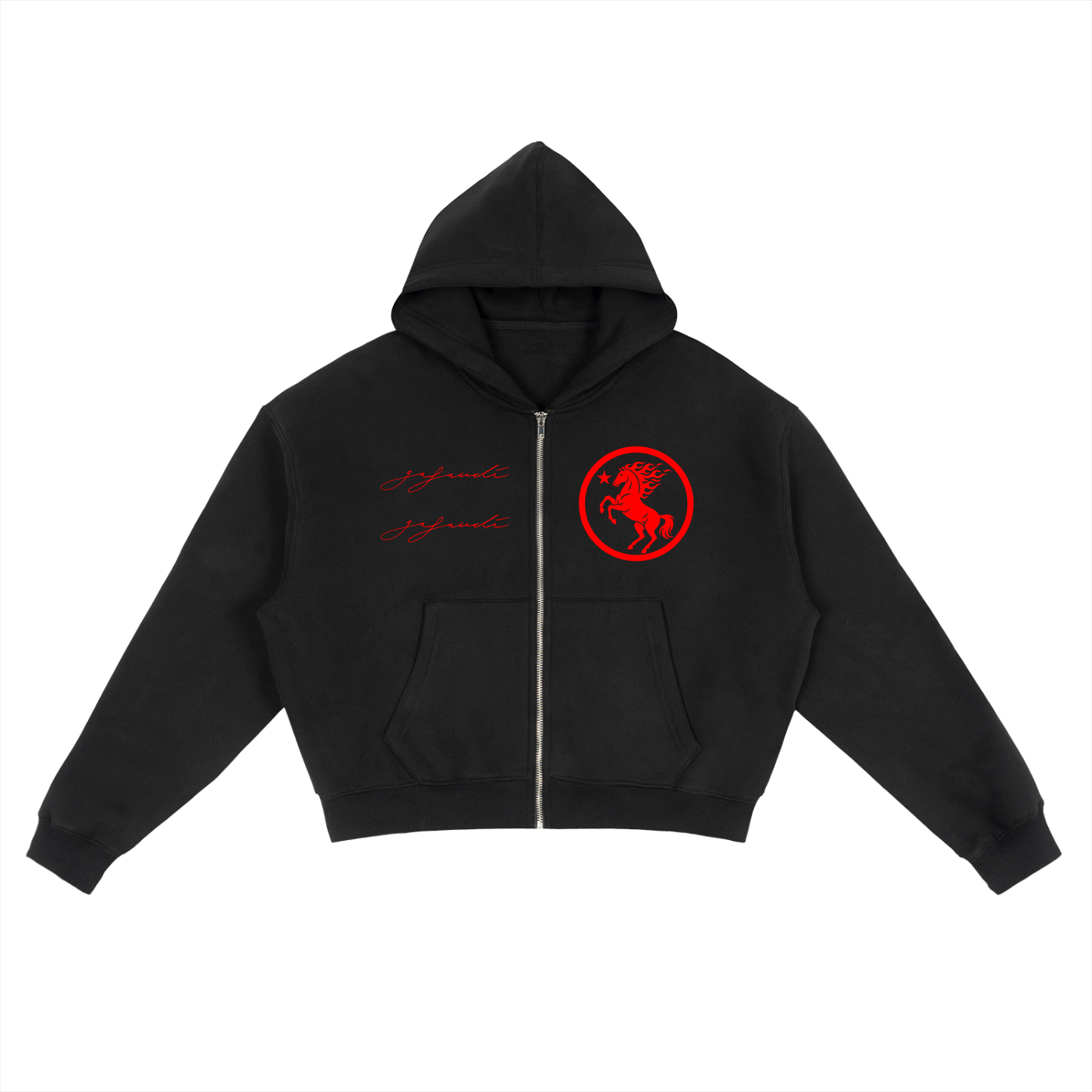 GAFAUDI Fleece Zip-Up Boxy Hoodie