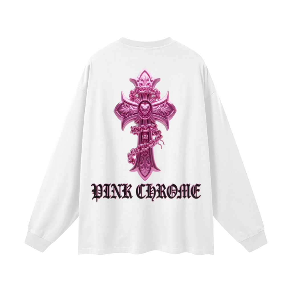 PINK CHROME Oversized Unisex Long Sleeve T-Shirt