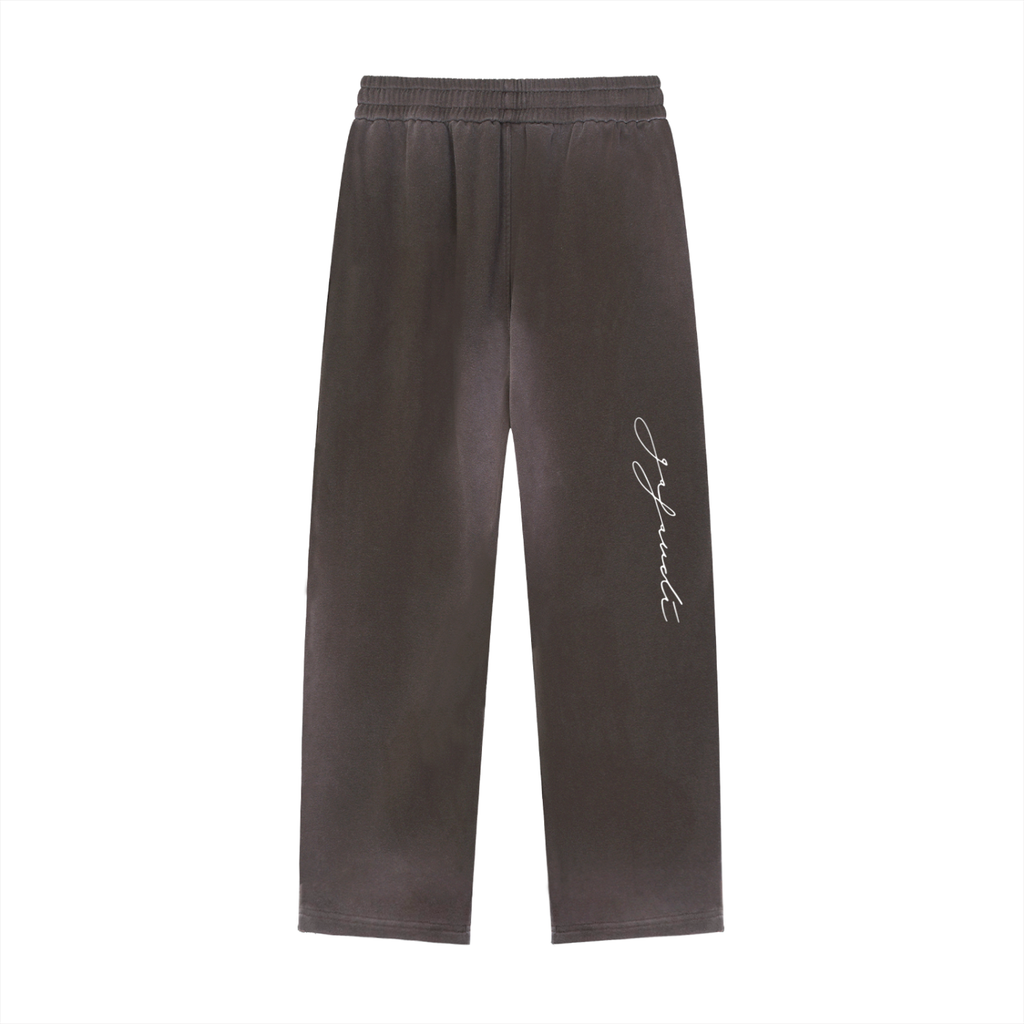 GAFAUDI Sun Fade Raw Edge Straight-Leg Sweatpants
