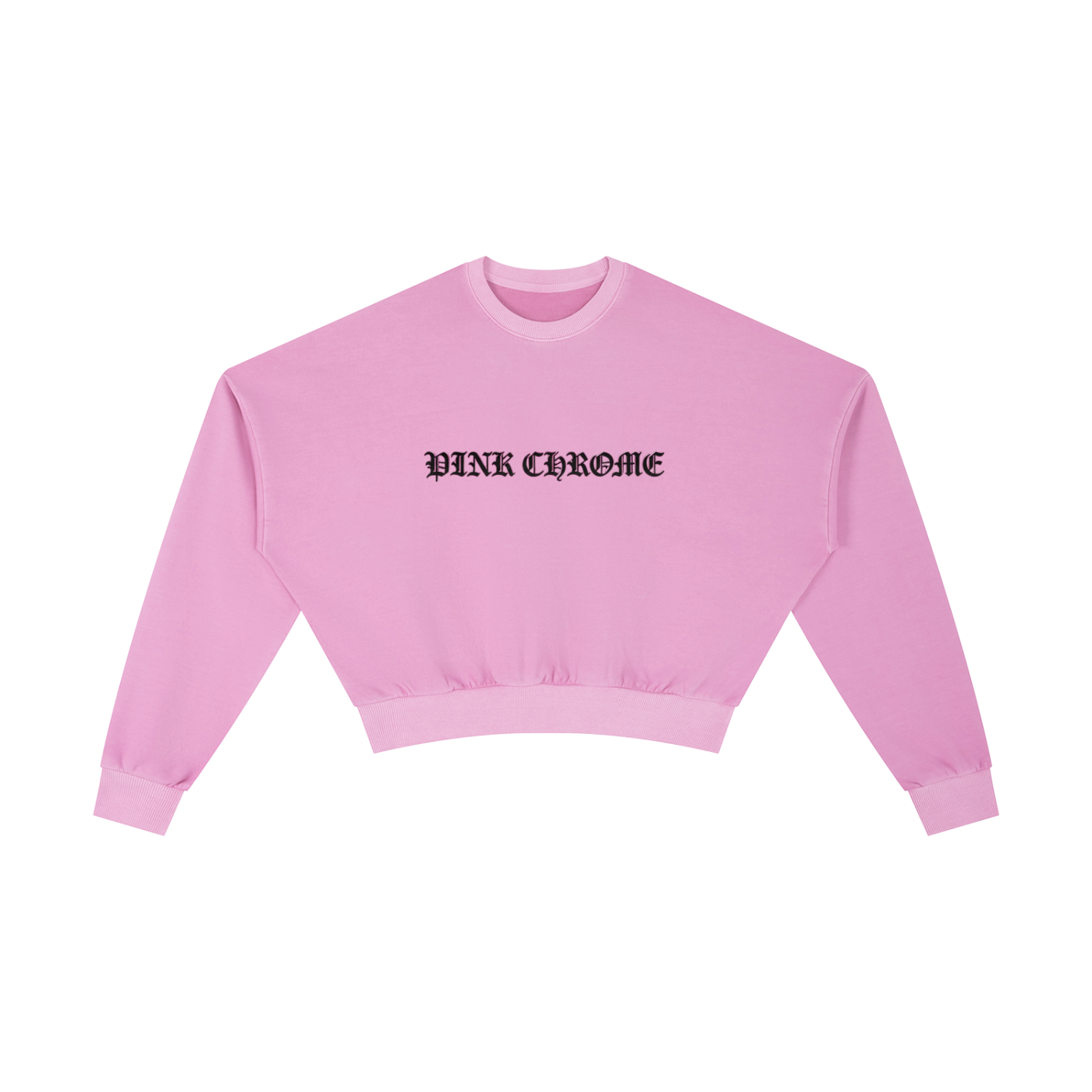 PINK CHROME Vintage Washed Cropped Sweatshirt