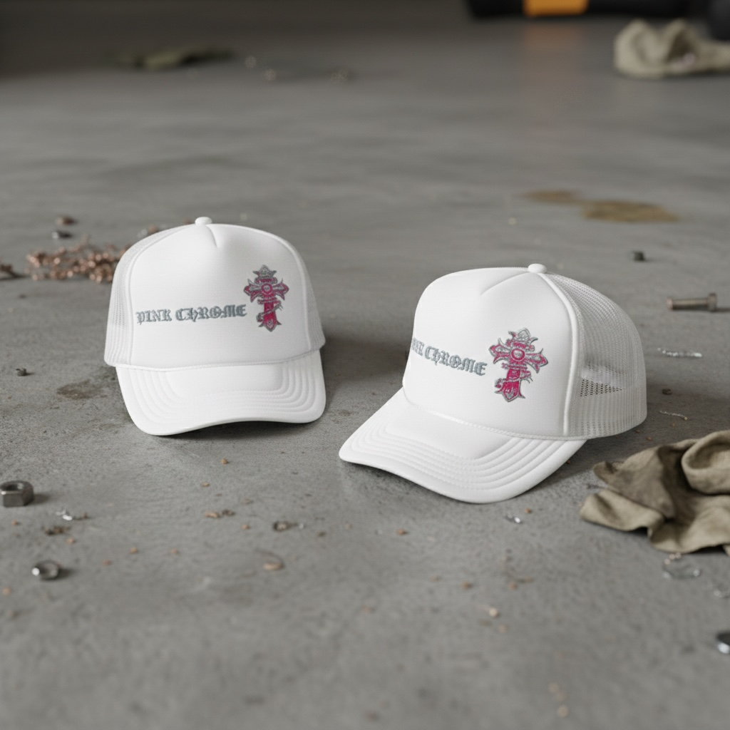 PINK CHROME Foam trucker hat