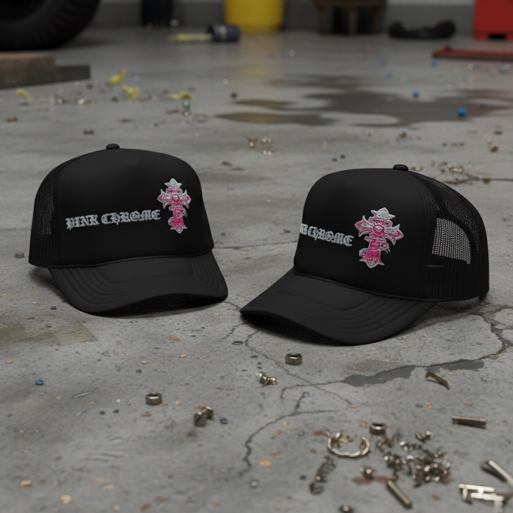 PINK CHROME Foam trucker hat