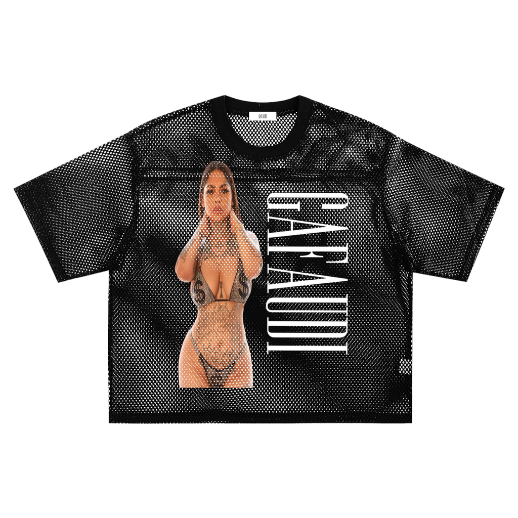 GAFAUDI "BACE ROCK 89" See-through Boxy Net T-Shirt