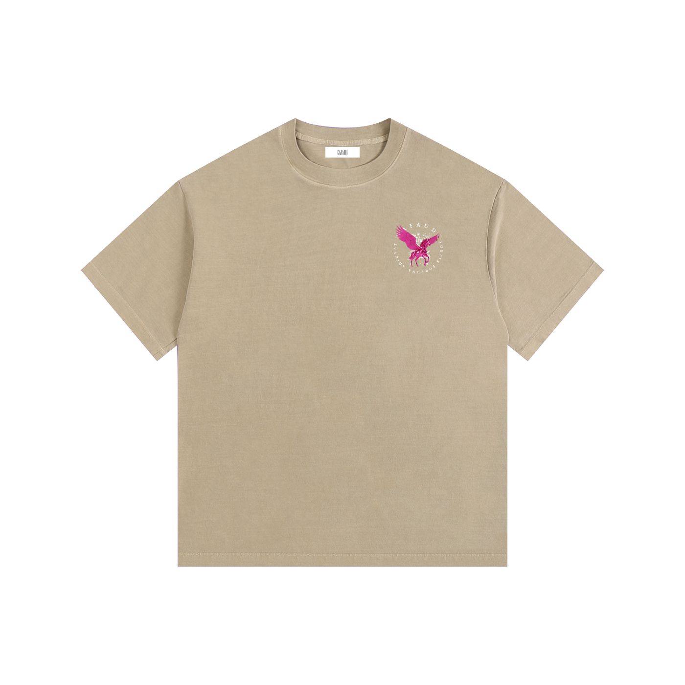 GAFAUDI PINK PEGASUS Vintage Washed Oversized Cotton T-Shirt