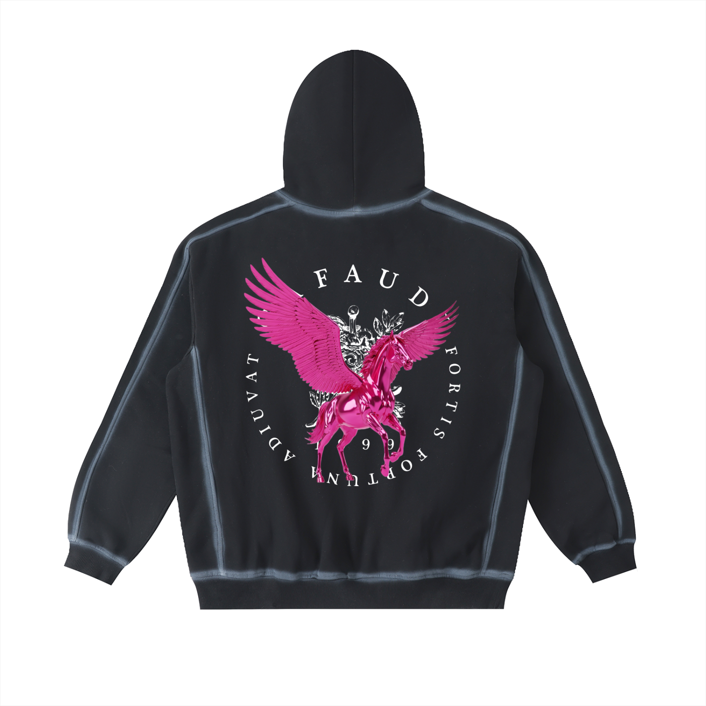 GAFAUDI PINK PEGASUS Sunfaded Edge Fleece Hoodie