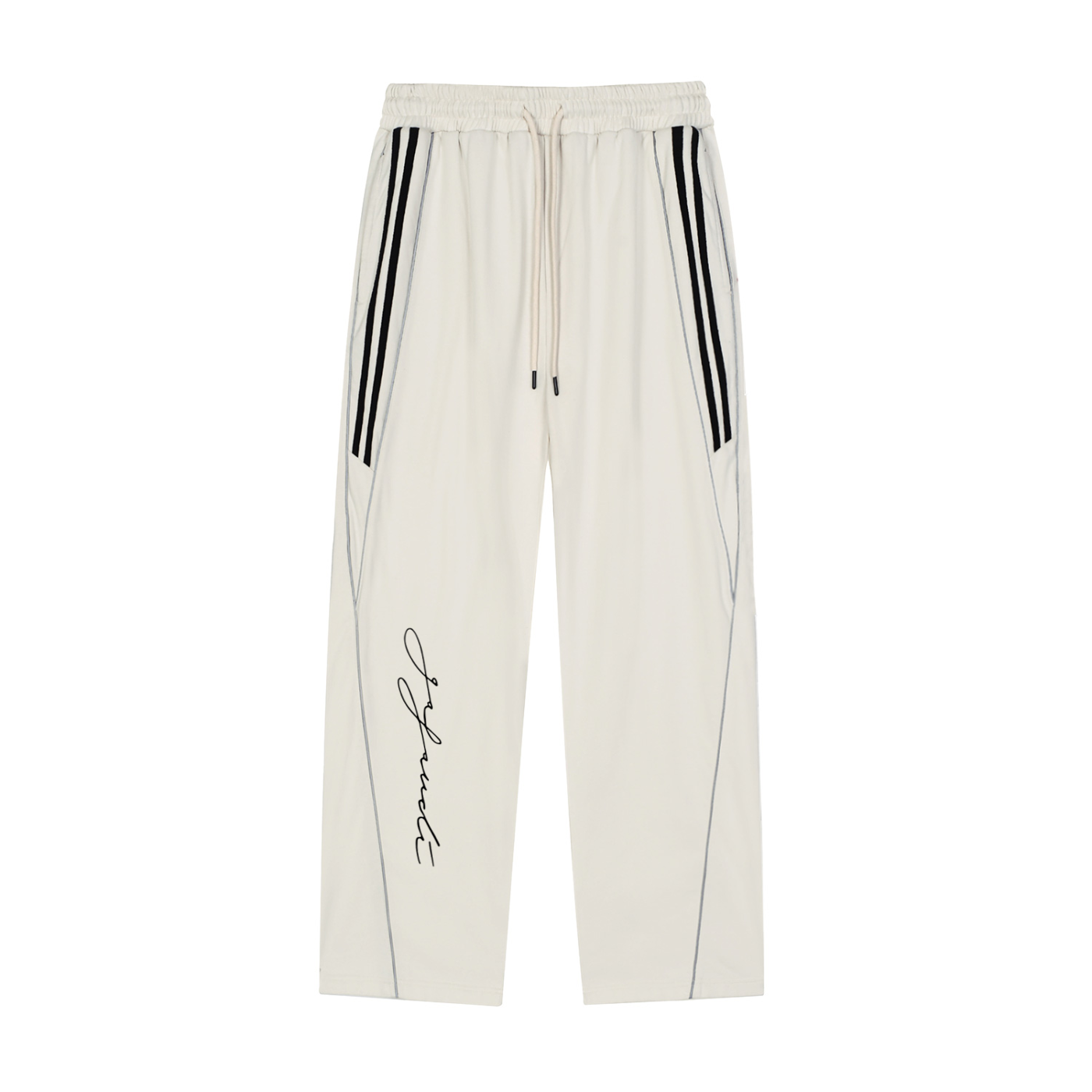 GAFAUDI Reflection Striped Straight-Leg Sweatpants