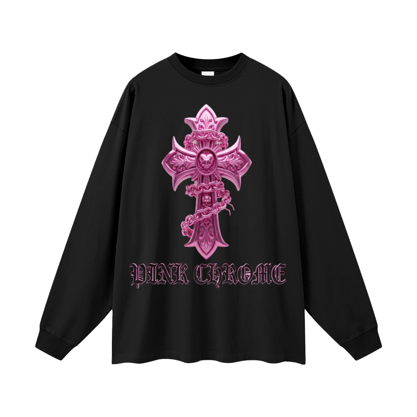 PINK CHROME Oversized Unisex Long Sleeve T-Shirt