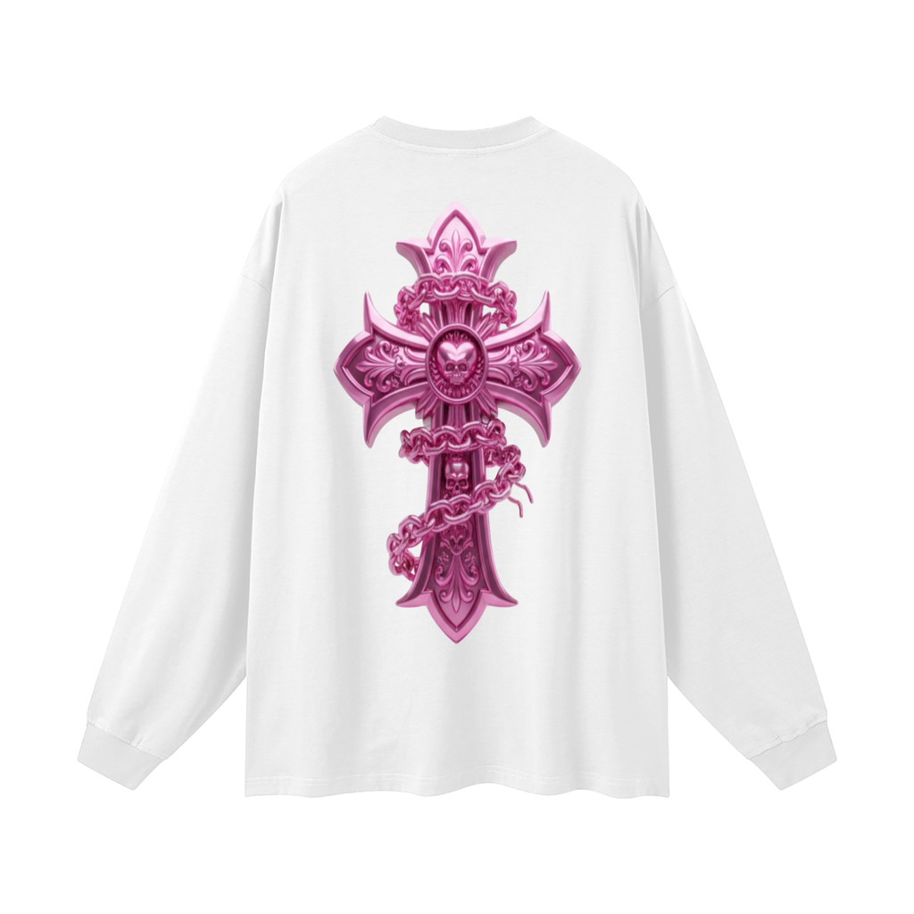 PINK CHROME Oversized Unisex Long Sleeve T-Shirt