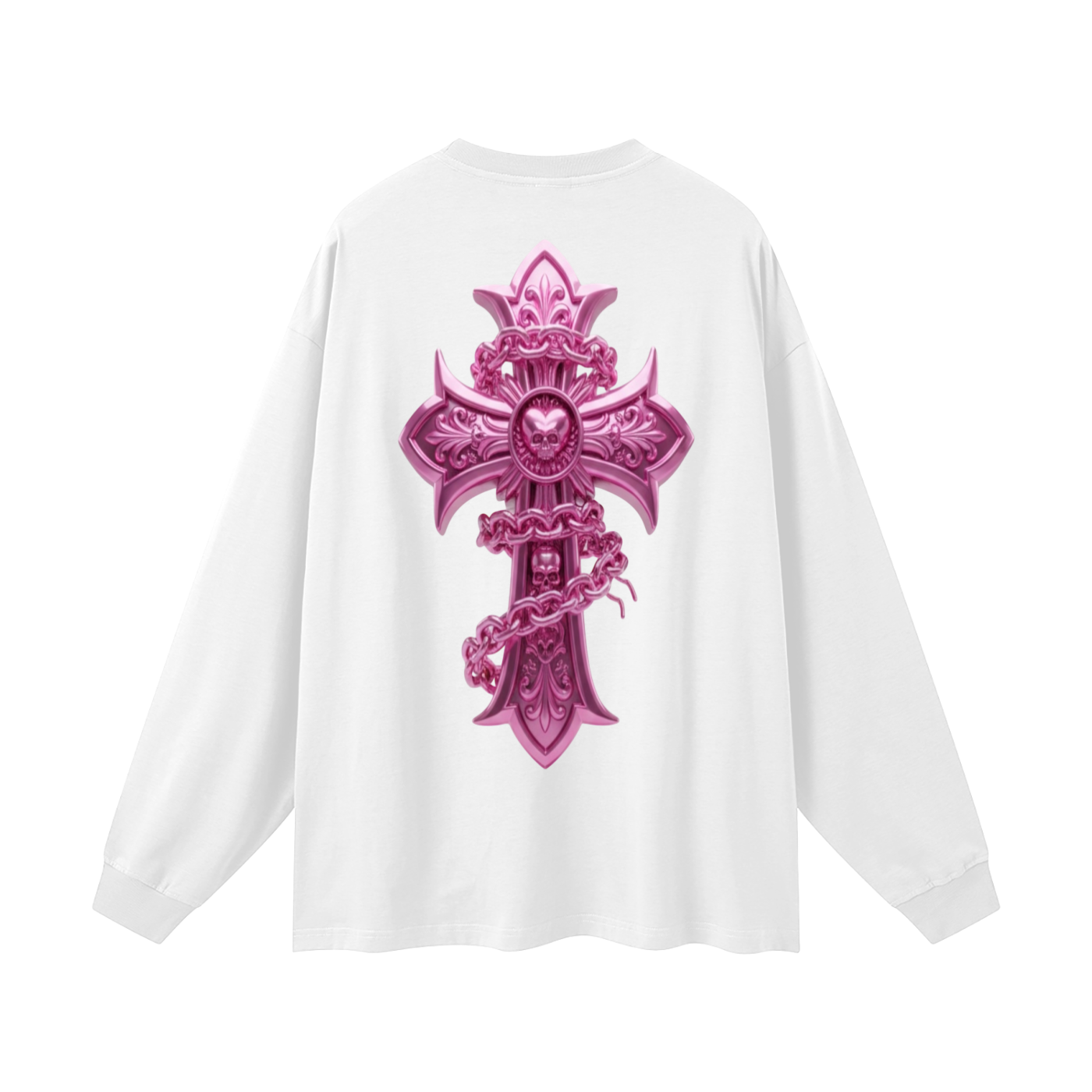PINK CHROME Oversized Unisex Long Sleeve T-Shirt