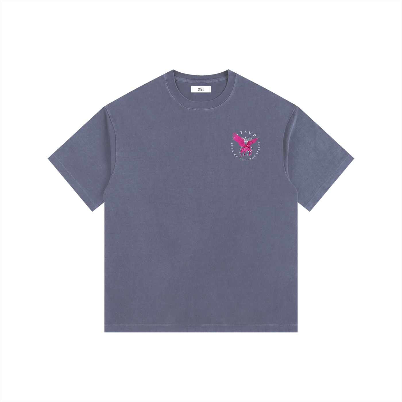 GAFAUDI PINK PEGASUS Vintage Washed Oversized Cotton T-Shirt