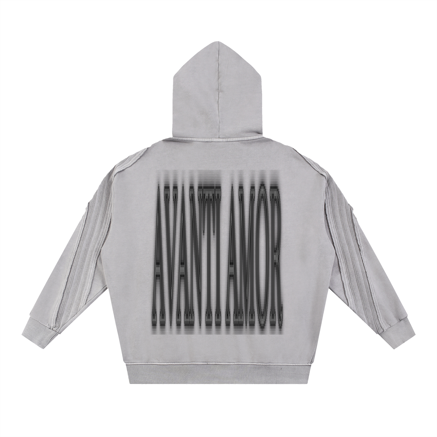AVANTI AMOR Snow Washed Tape Raw Edge Zip Hoodie