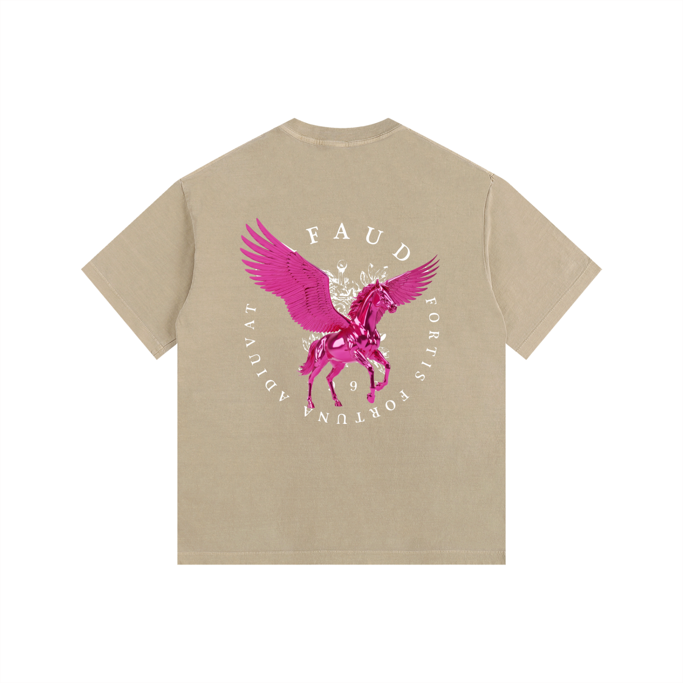 GAFAUDI PINK PEGASUS Vintage Washed Oversized Cotton T-Shirt