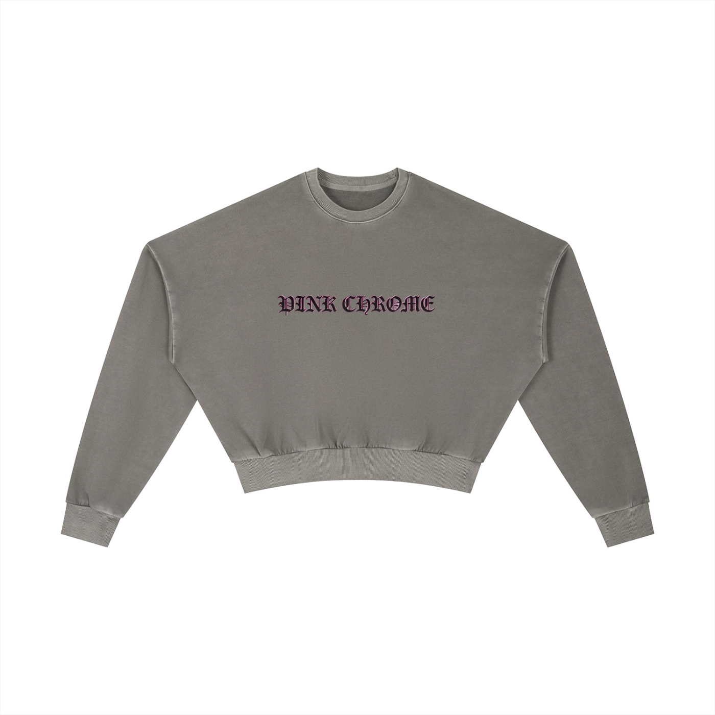 PINK CHROME Vintage Washed Cropped Sweatshirt