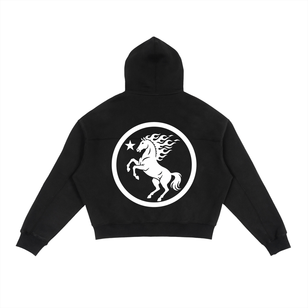 GAFAUDI Fleece Zip-Up Boxy Hoodie