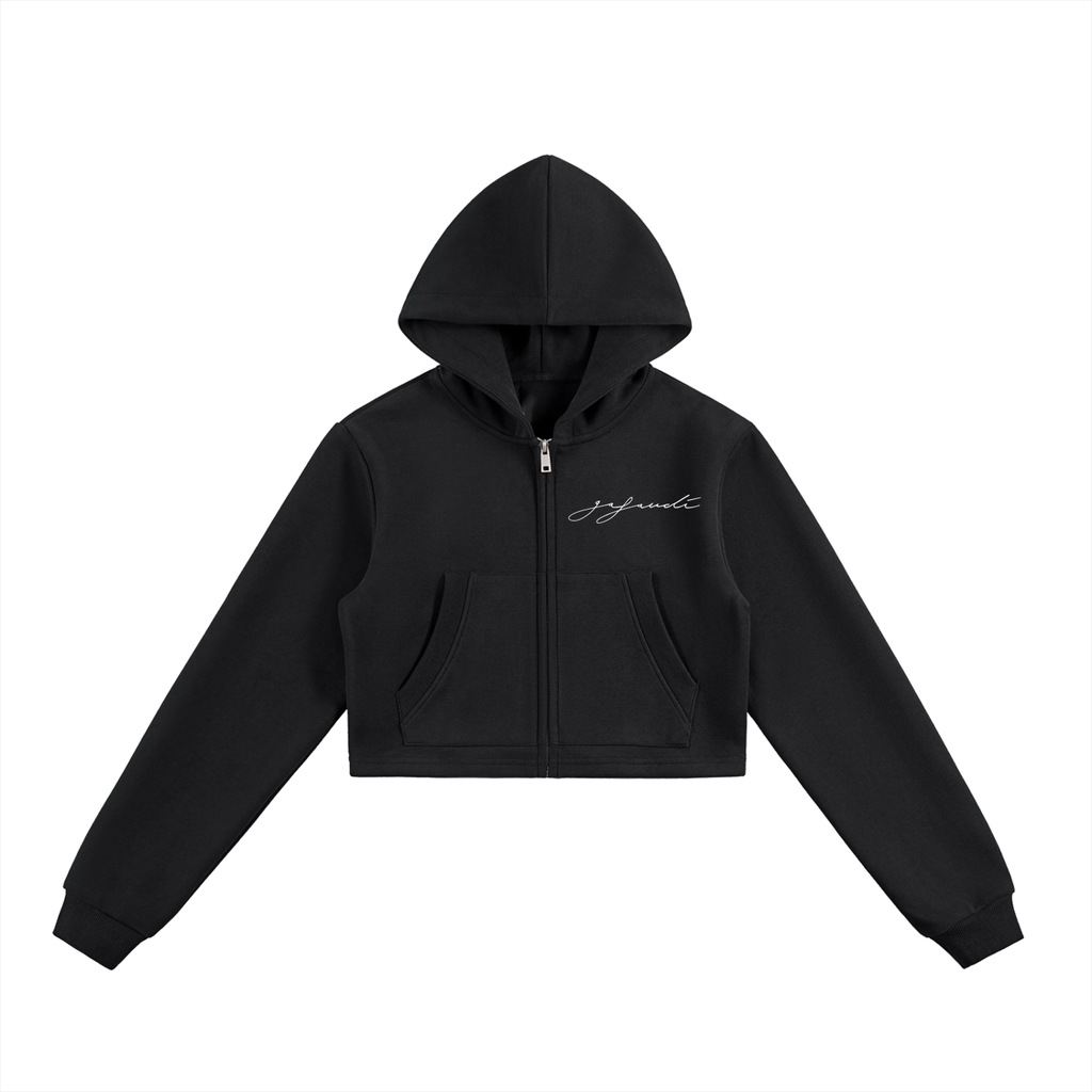 GAFAUDI Essential Cropped Zip-Up Hoodie