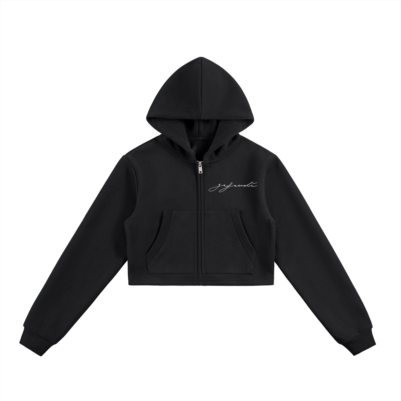 GAFAUDI Essential Cropped Zip-Up Hoodie