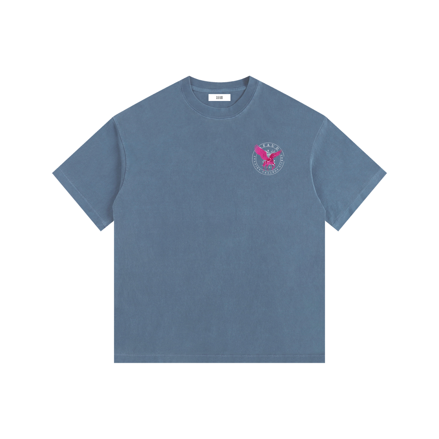 GAFAUDI PINK PEGASUS Vintage Washed Oversized Cotton T-Shirt