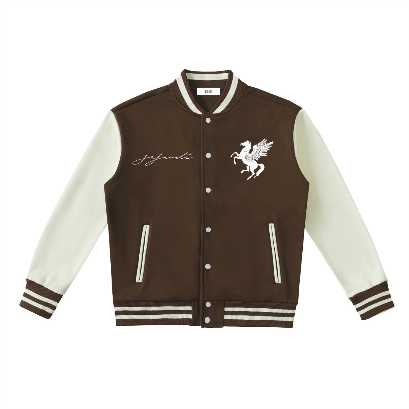 GAFAUDI Two-Tone Fleeced Varsity Jacket