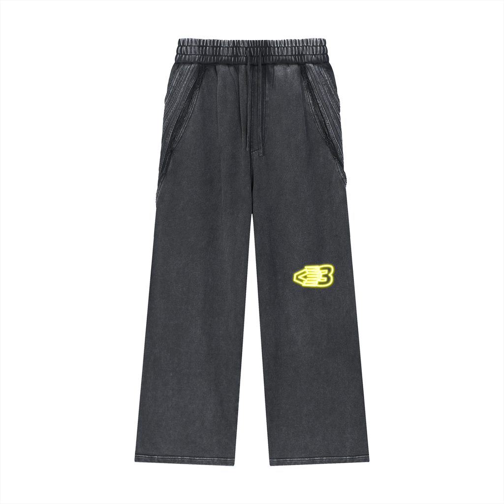 AVANTI AMOR Snow Washed Tape Raw Edge Sweatpants