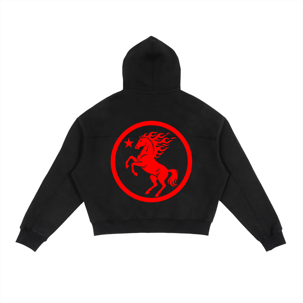 GAFAUDI Fleece Zip-Up Boxy Hoodie